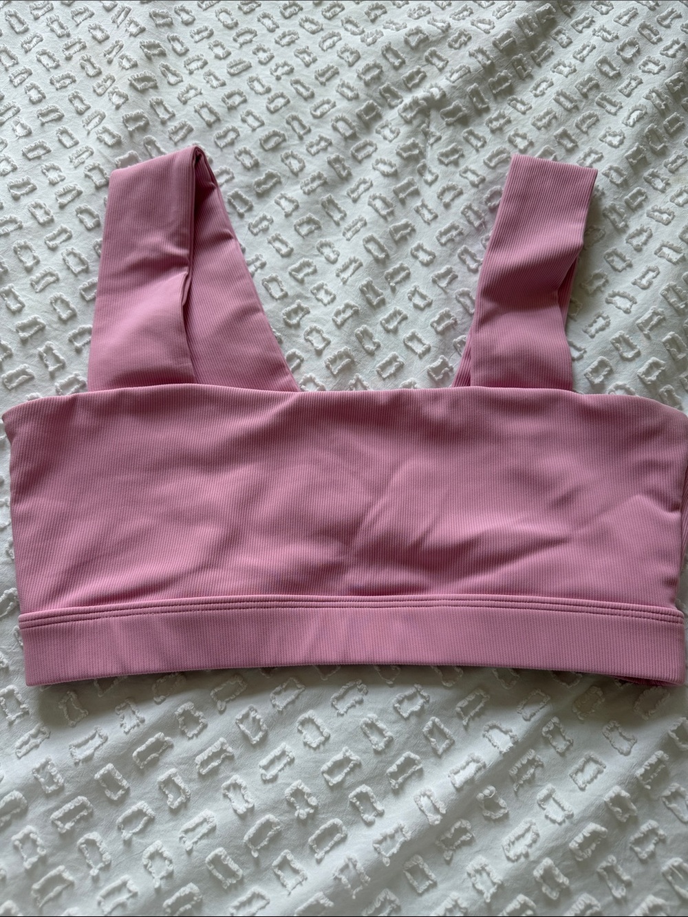 WILO Pink Ribbed Sports Bra - L